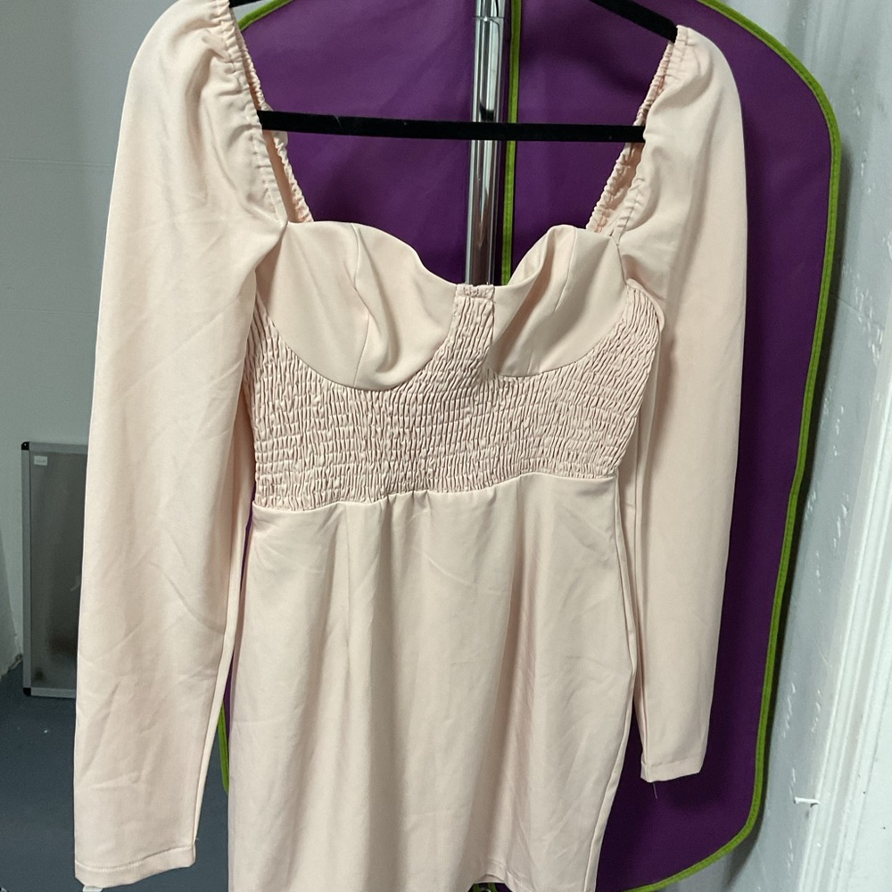 Nasty Gal Blush Ruched Mini Dress